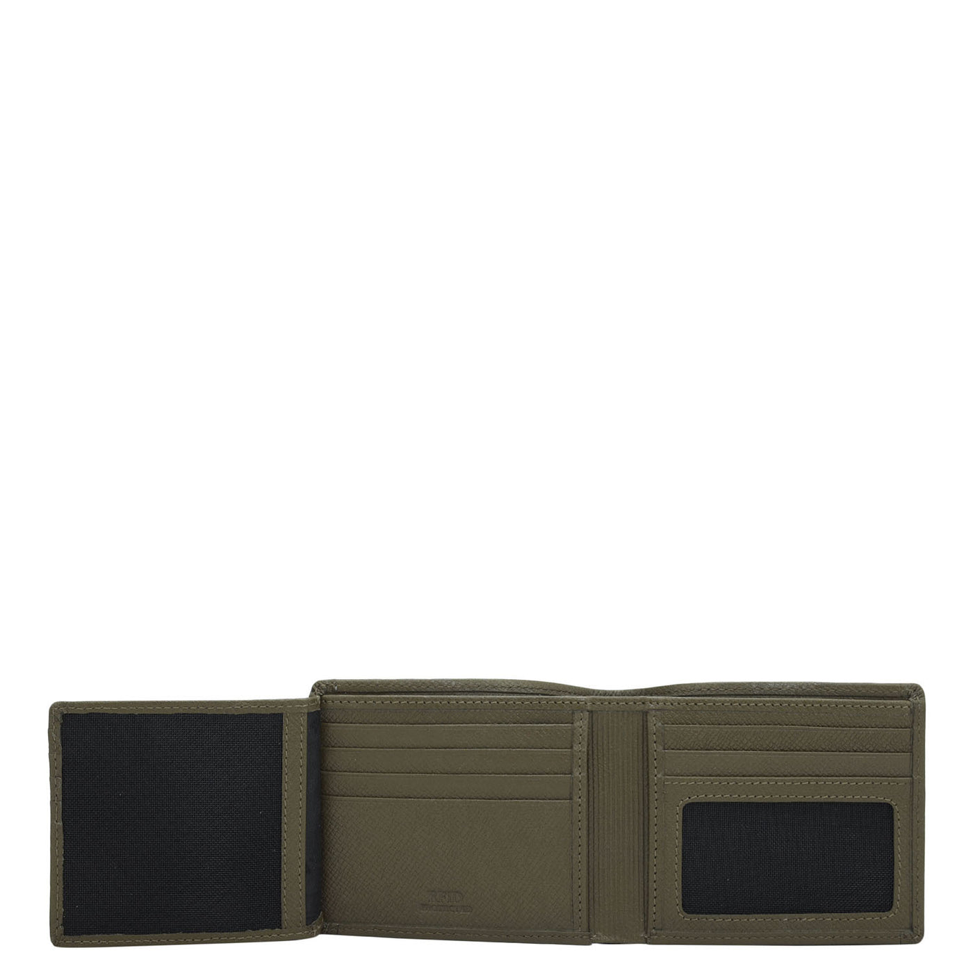 Military Green Bifold Leather Mens Wallet