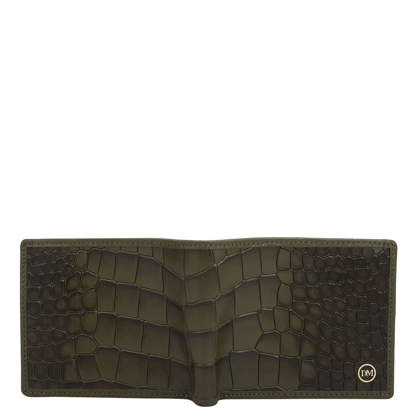 Military Green Bifold Leather Mens Wallet
