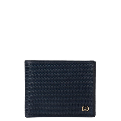 Fish Leather Mens Wallet - Navy