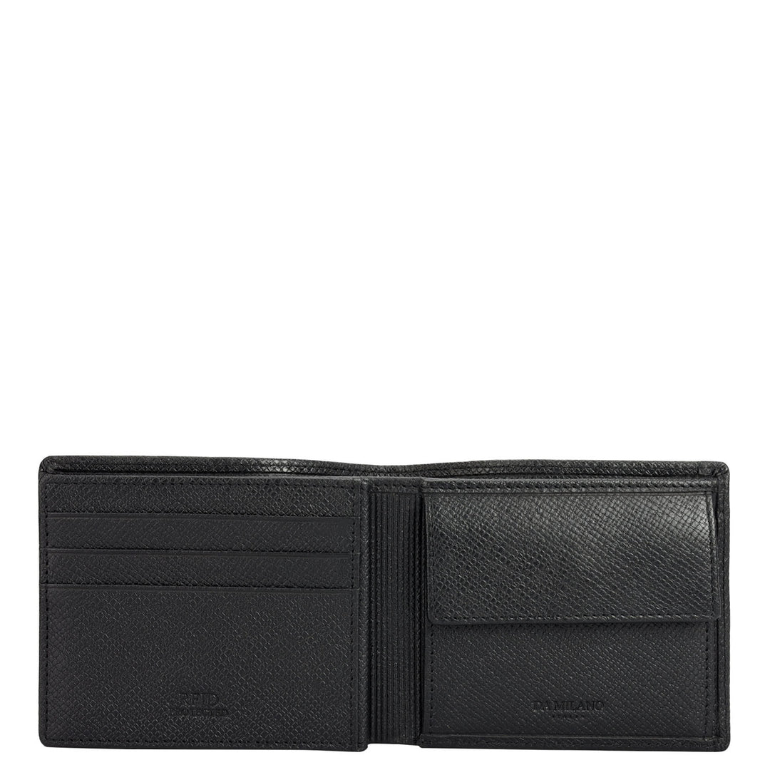 Black Bifold Leather Mens Wallet