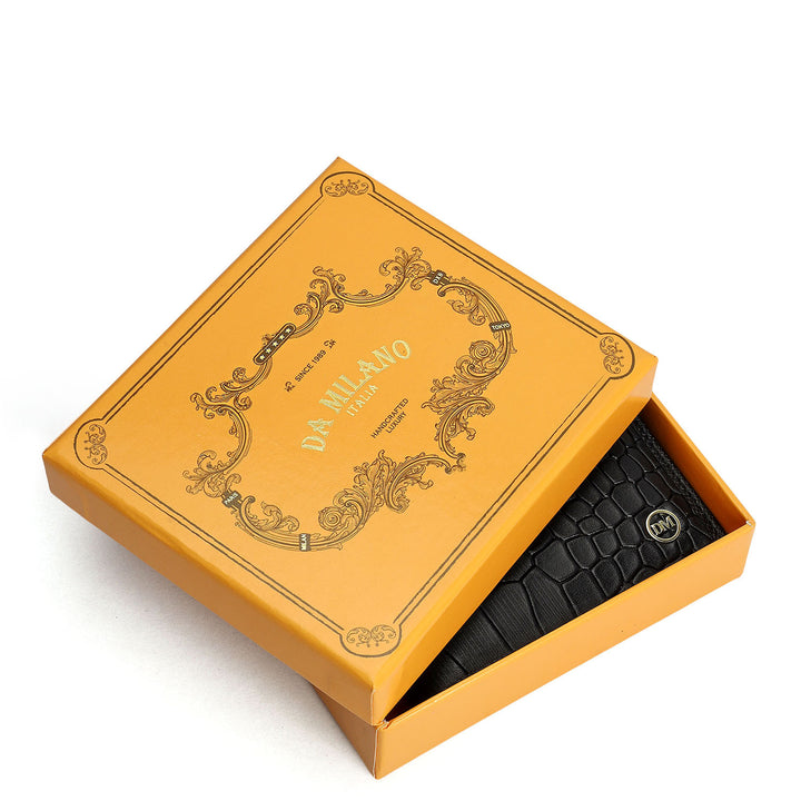 Black Bifold Leather Mens Wallet