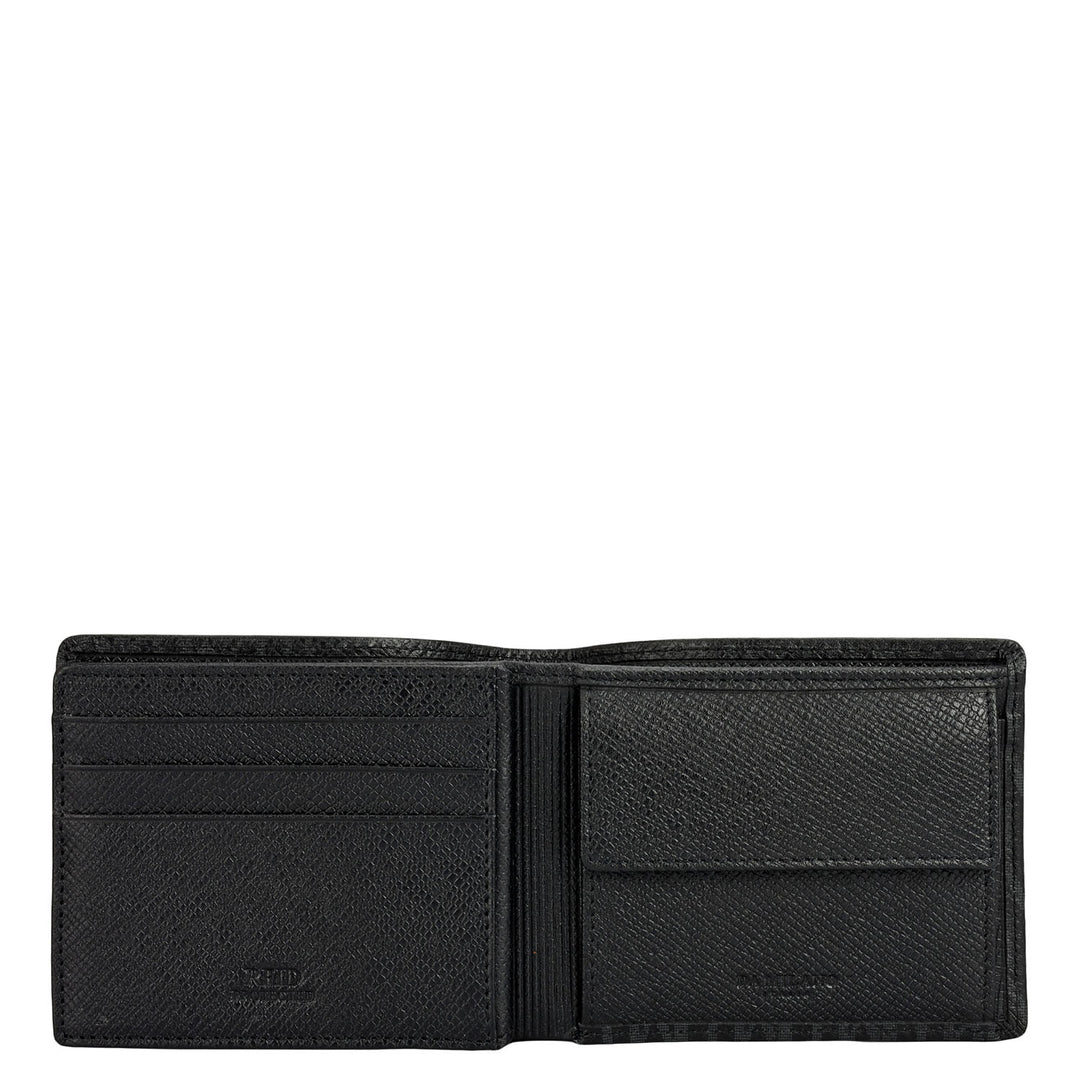 Black Bifold Leather Mens Wallet