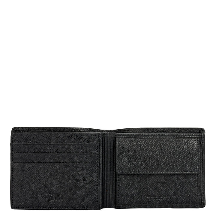 Black Bifold Leather Mens Wallet