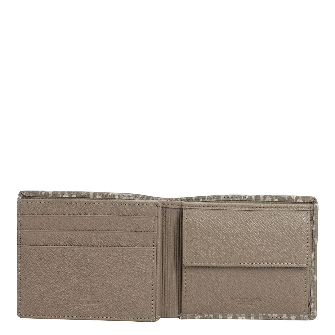 Smoke Grey Bifold Leather Mens Wallet