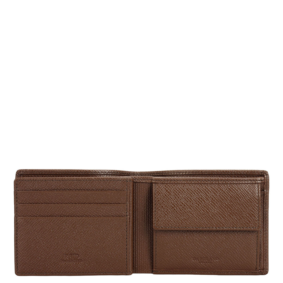 Walnut Bifold Leather Mens Wallet