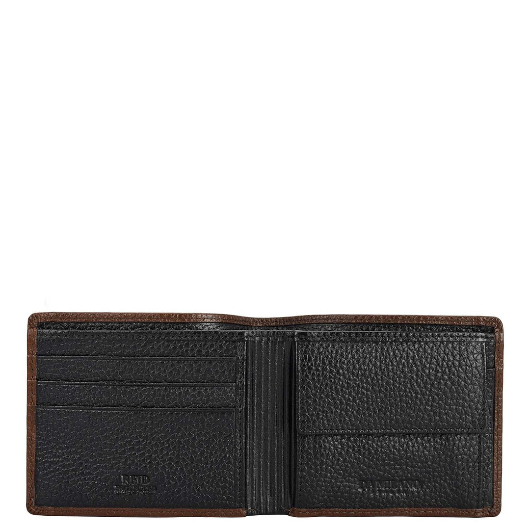 Black Bifold Leather Mens Wallet