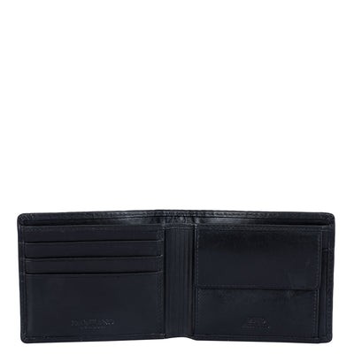 Mat Leather Mens Wallet - Black