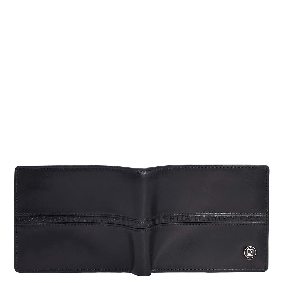 Black Bifold Leather Mens Wallet
