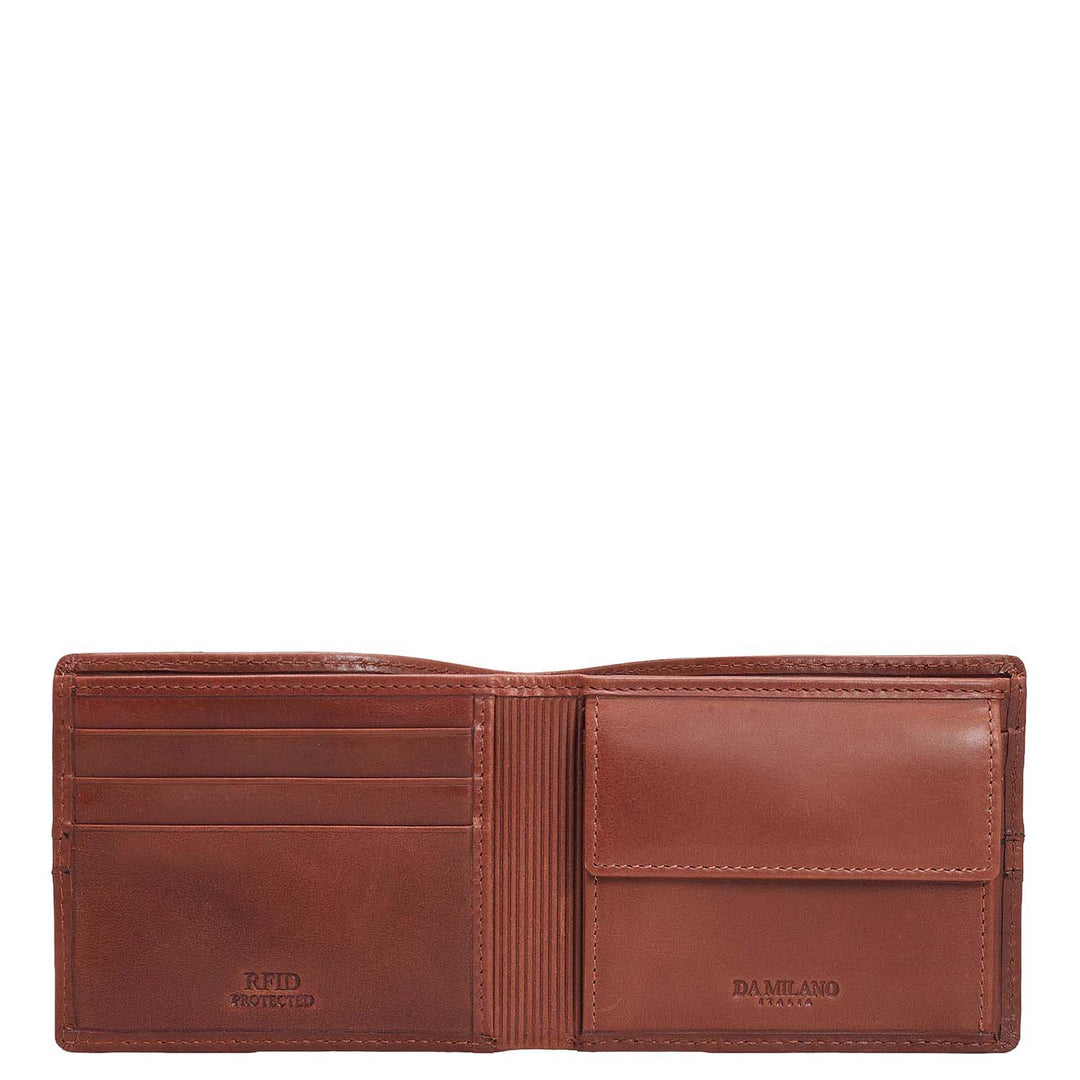 Cognac Bifold Leather Mens Wallet
