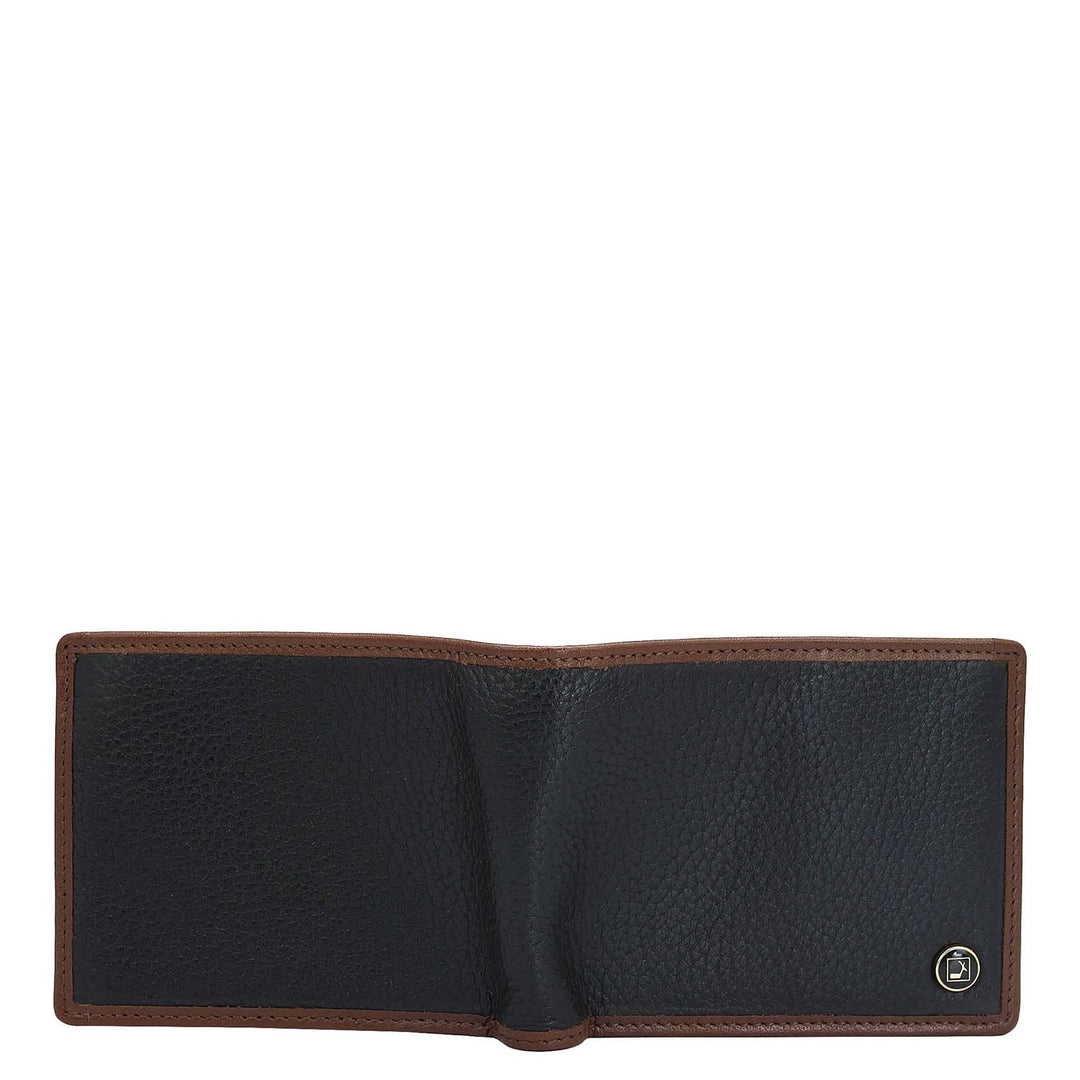 Black Bifold Leather Mens Wallet