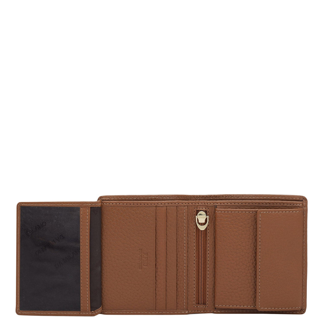 Cognac Bifold Leather Mens Wallet