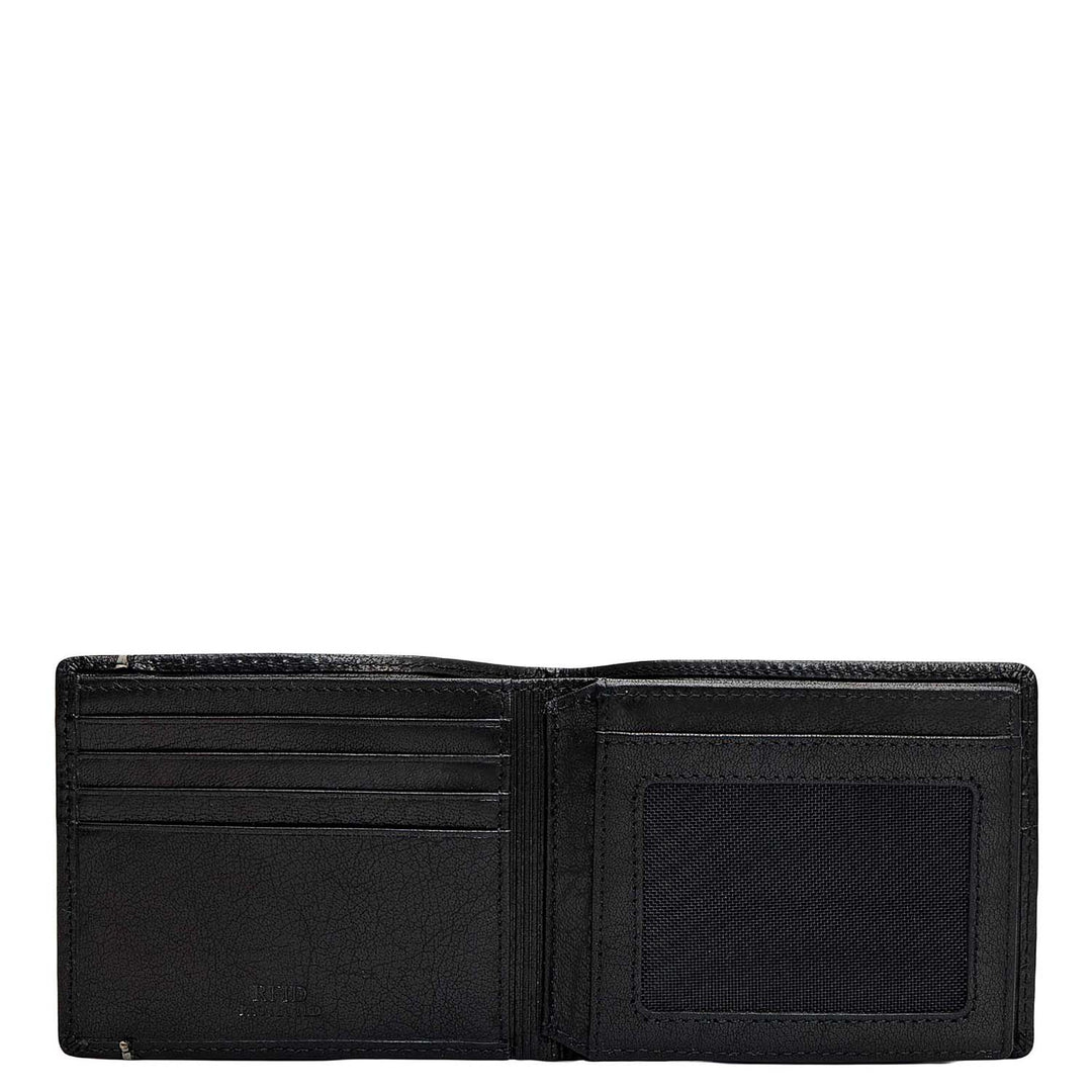 Black Bifold Leather Mens Wallet