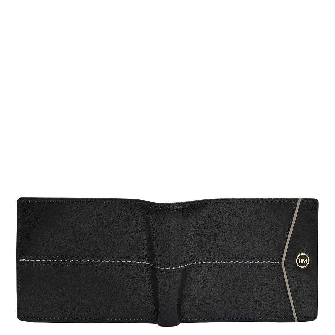 Black Bifold Leather Mens Wallet