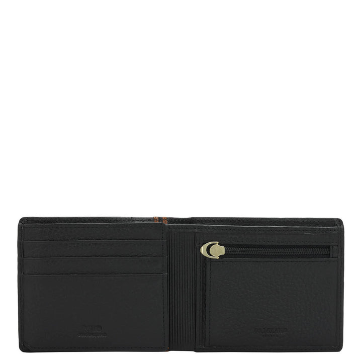 Black Bifold Leather Mens Wallet