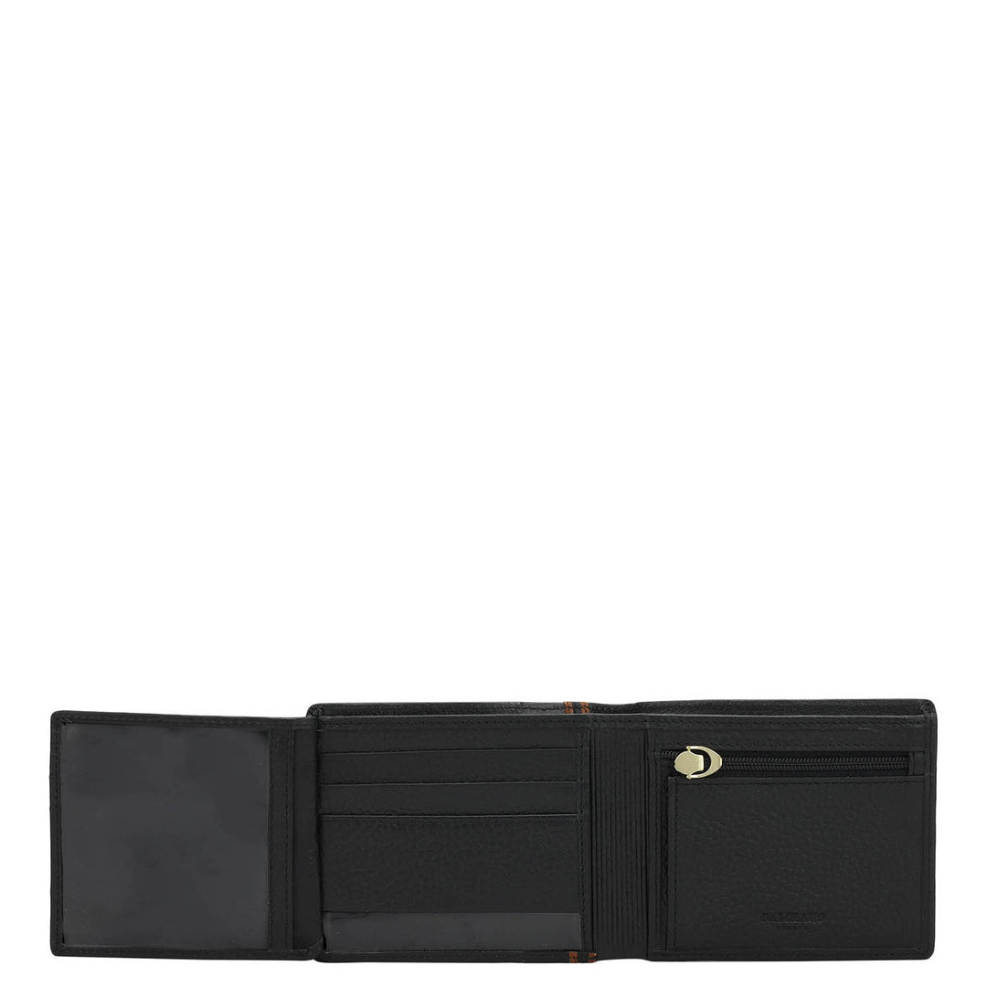 Black Bifold Leather Mens Wallet
