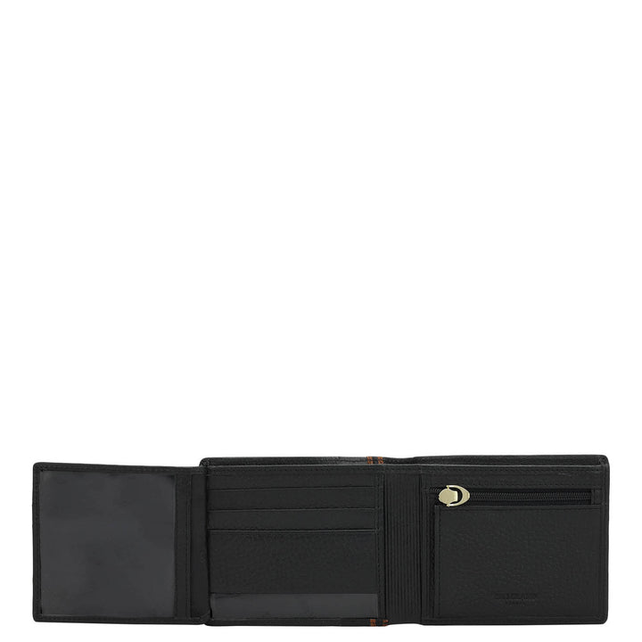 Black Bifold Leather Mens Wallet