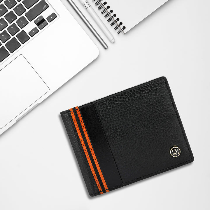 Black Bifold Leather Mens Wallet