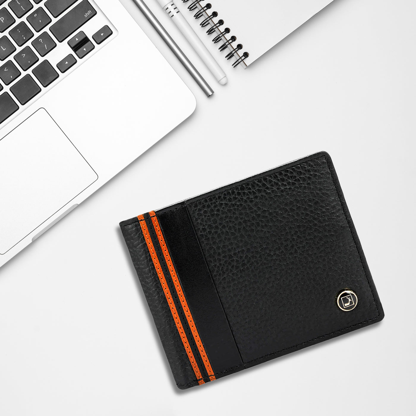 Black Bifold Leather Mens Wallet