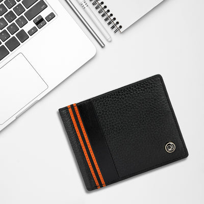 Black Bifold Leather Mens Wallet