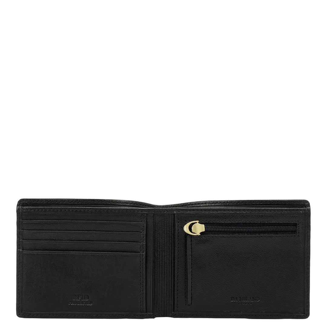 Black Bifold Leather Mens Wallet
