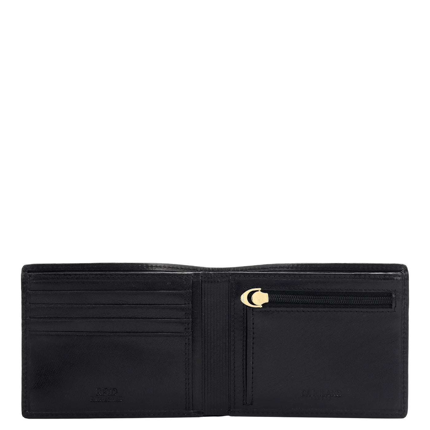 Black Bifold Leather Mens Wallet
