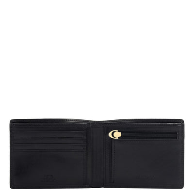 Black Bifold Leather Mens Wallet