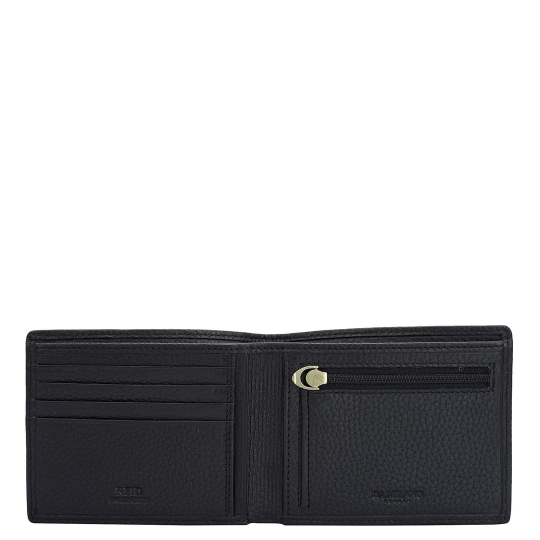 Black Bifold Leather Mens Wallet