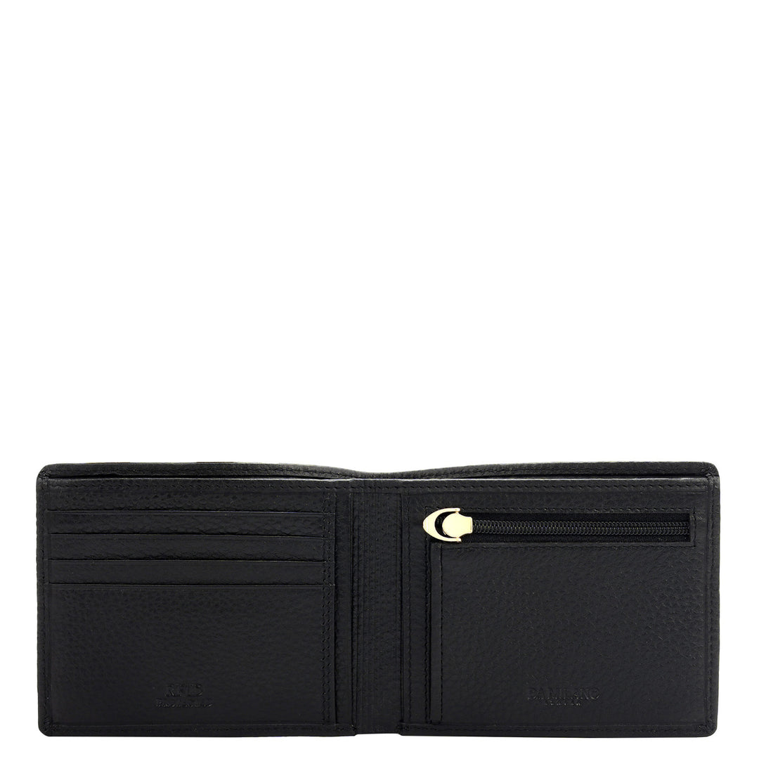 Black Bifold Leather Mens Wallet