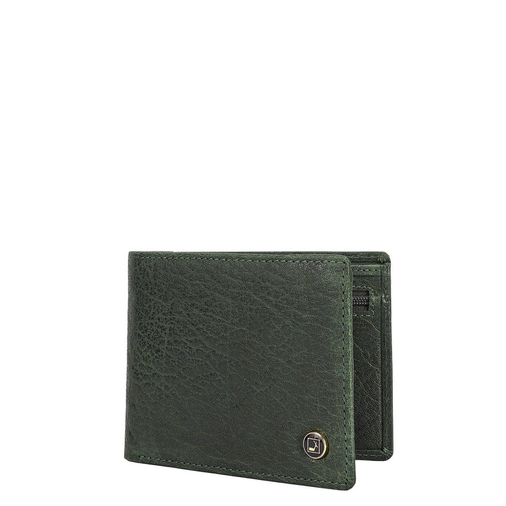Green Bifold Leather Mens Wallet
