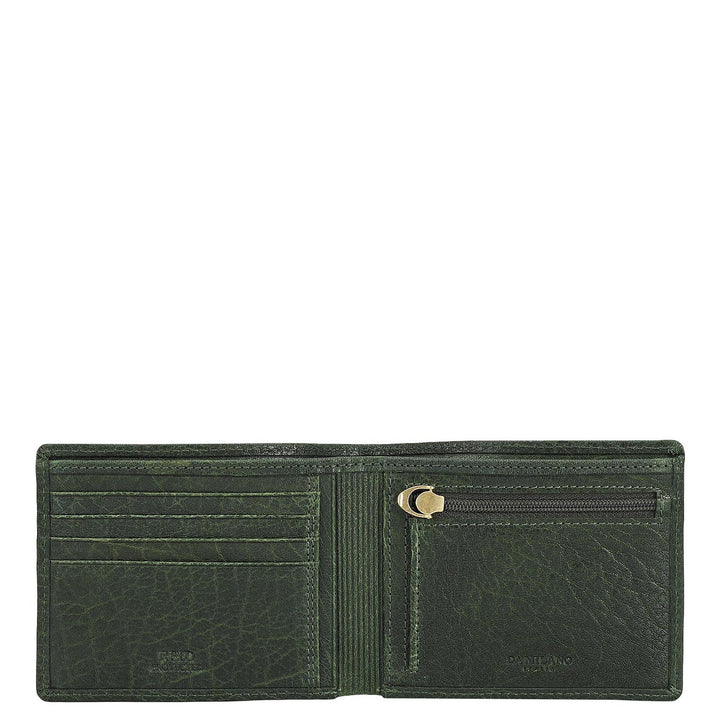 Green Bifold Leather Mens Wallet