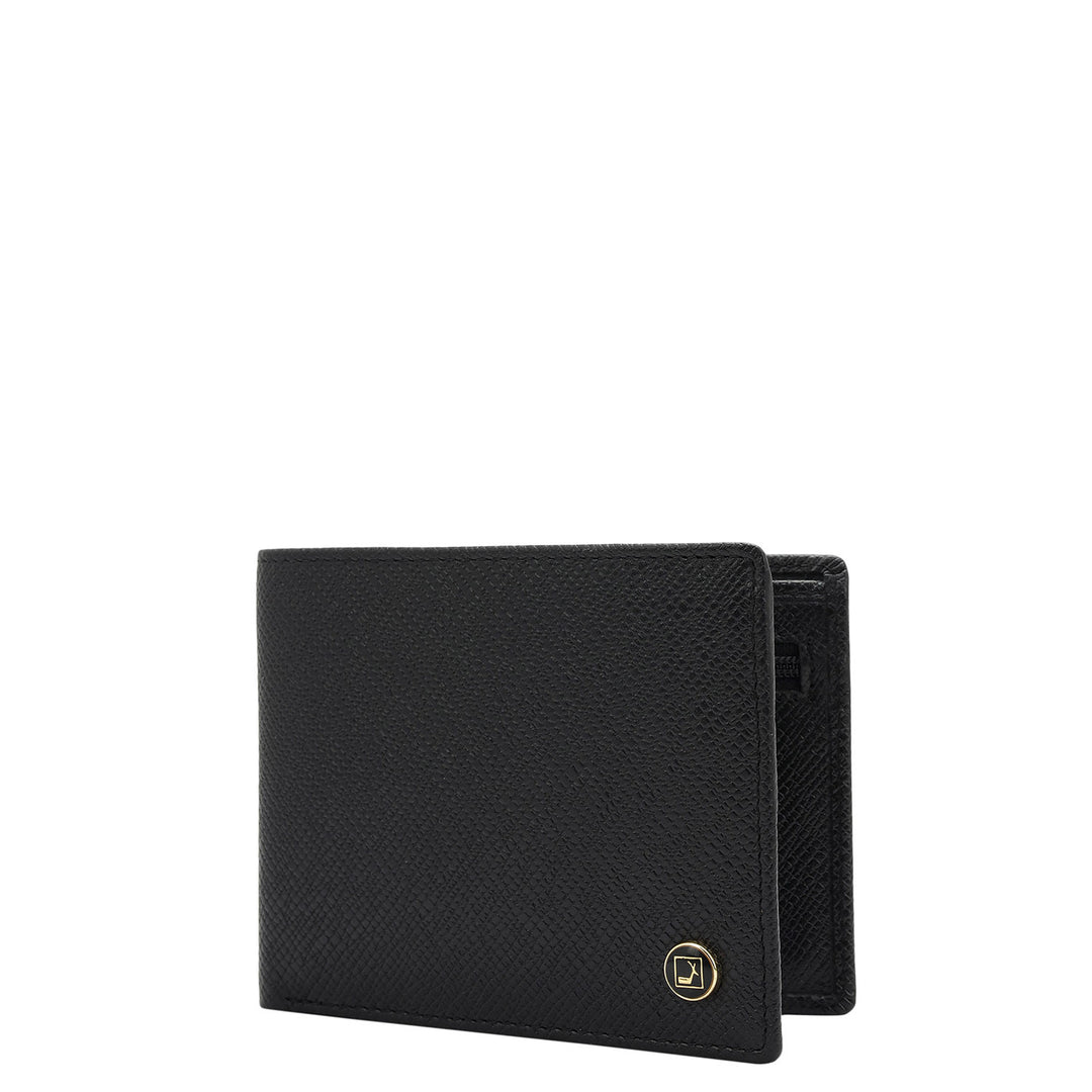 Black Bifold Leather Mens Wallet