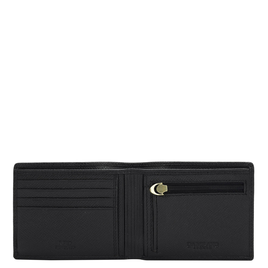Black Bifold Leather Mens Wallet