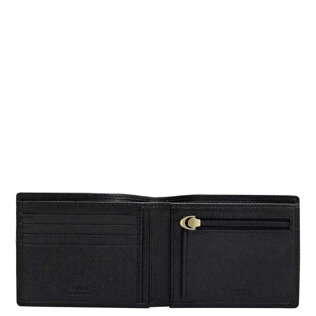 Black Bifold Leather Mens Wallet