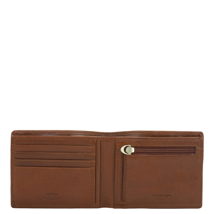 Cognac Bifold Leather Mens Wallet