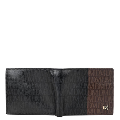 Monogram Leather Mens Wallet - Black & Oak