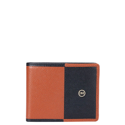 Franzy Leather Mens Wallet - Rust & Black