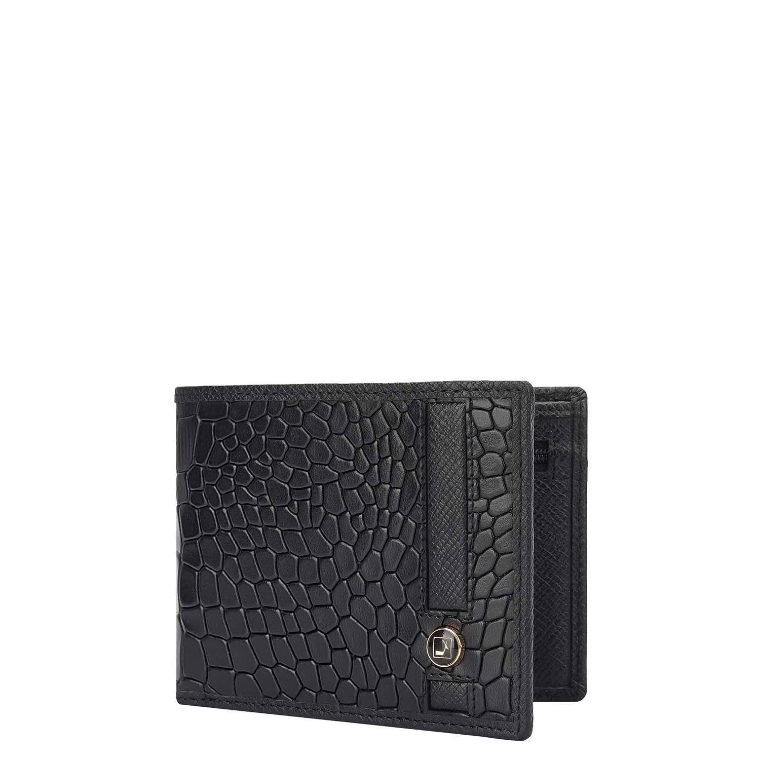 『Hollywood WALLET BLACK』 Black Bifold Leather Mens Wallet – Da Milano