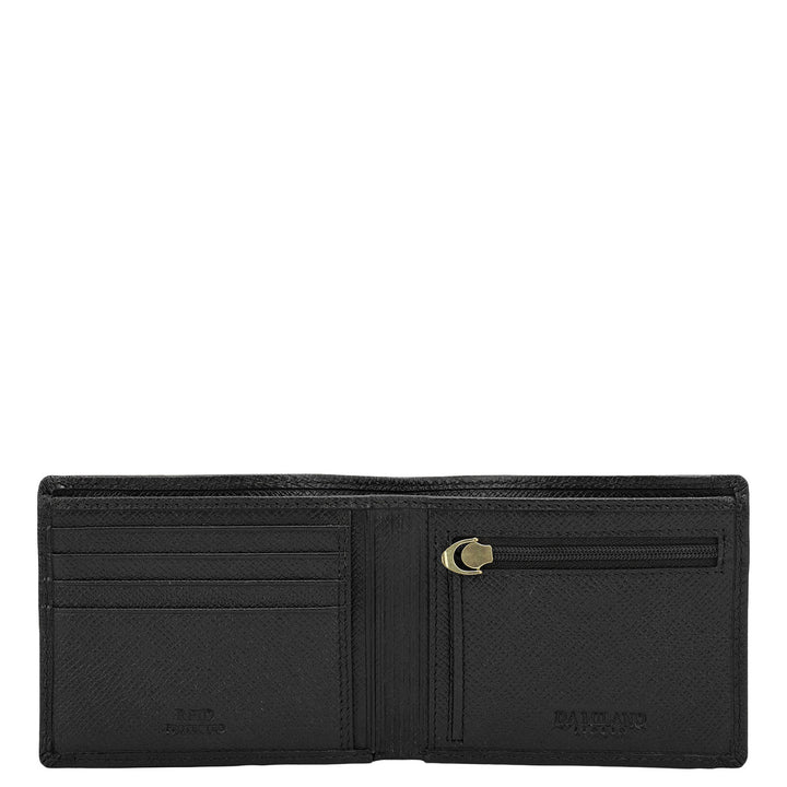 Black Bifold Leather Mens Wallet