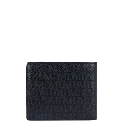 Monogram Leather Mens Wallet - Black & Lamb