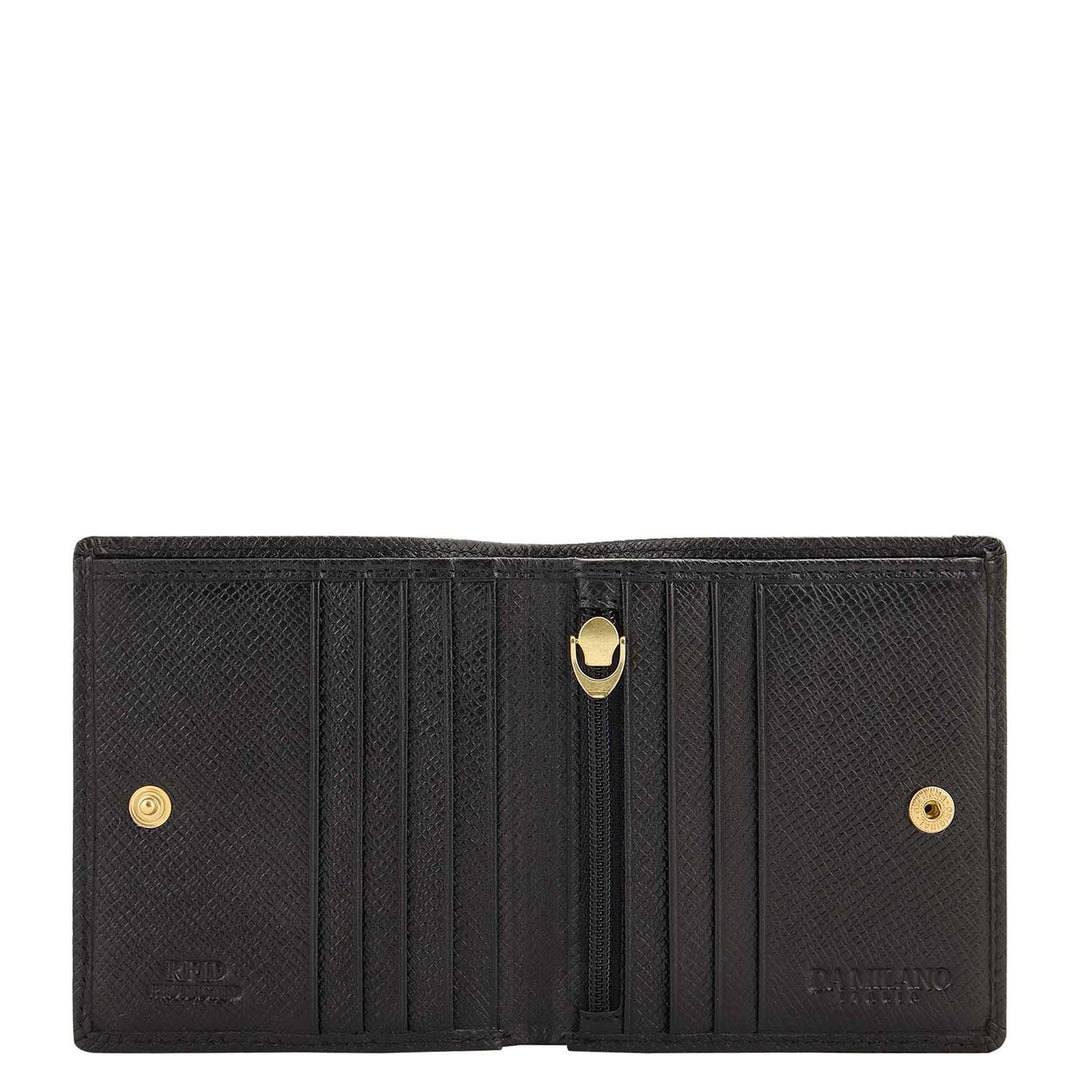 Croco- Texture Bifold Men's Wallet - Black