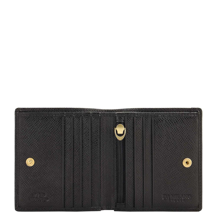 Croco- Texture Bifold Men's Wallet - Black