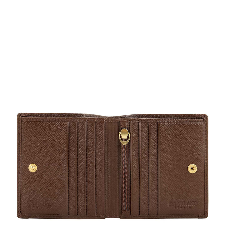 Croco- Texture Bifold Men's Wallet - Walnut