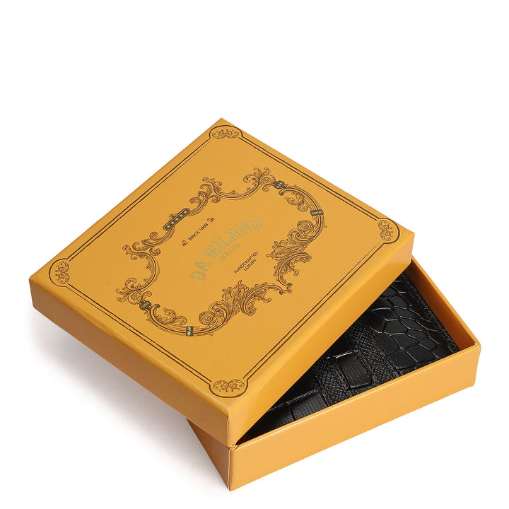 Black Bifold Leather Mens Wallet