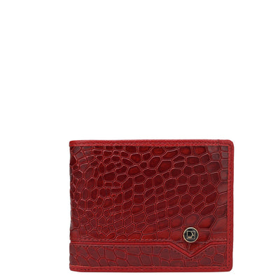 Red Bifold Leather Mens Wallet