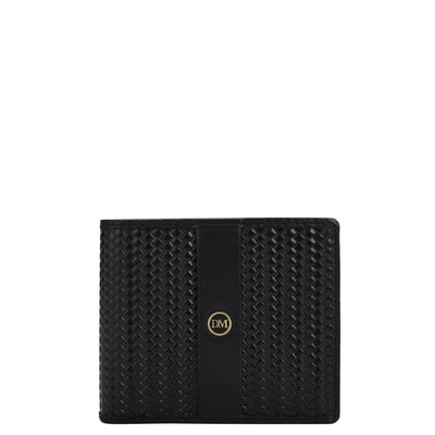 Mat Emboss Leather Mens Wallet - Black