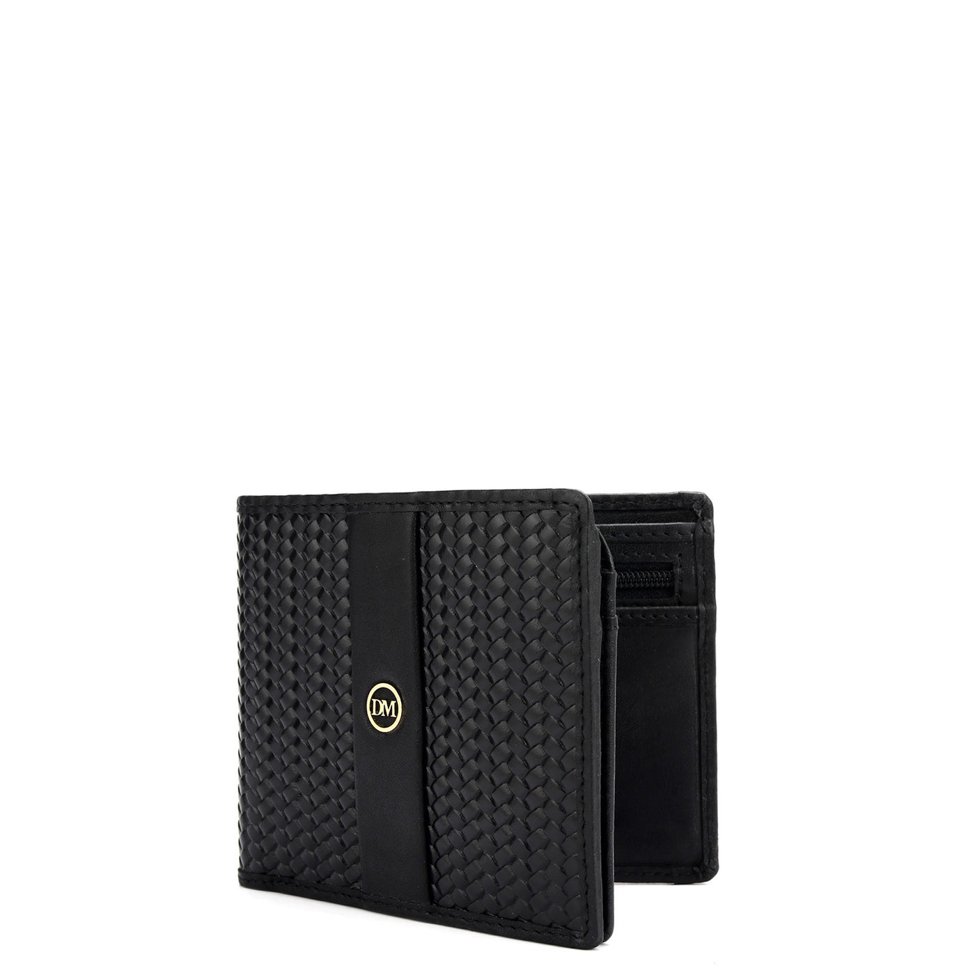 Mat Emboss Leather Mens Wallet - Black