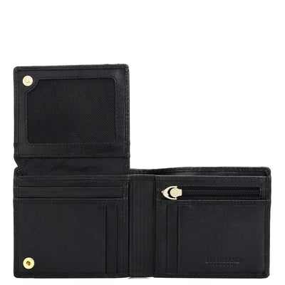 Mat Emboss Leather Mens Wallet - Black
