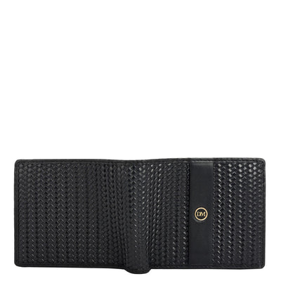 Mat Emboss Leather Mens Wallet - Black