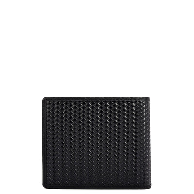 Mat Emboss Leather Mens Wallet - Black