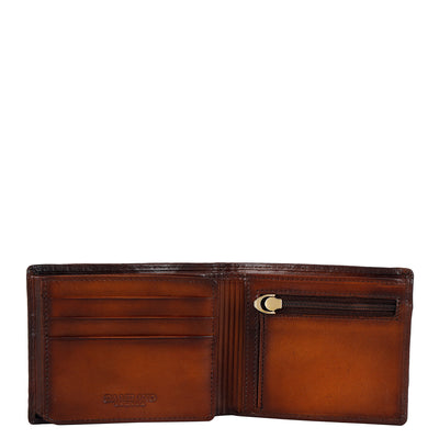 Mat Leather Mens Wallet - Cognac